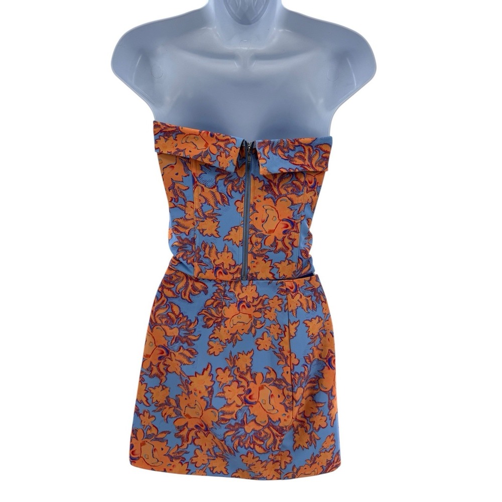 White Fox Orange Floral Strapless Skirt Set‎ M/L NWT Summer Party Travel - Picture 6 of 13
